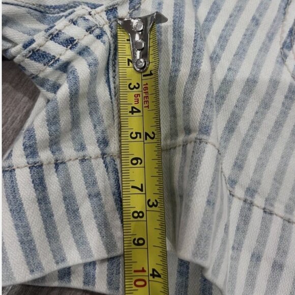 Anthropology Pilcro And The Letterpress Blue White High Rise Slim Shorts Size 27 - Picture 7 of 8